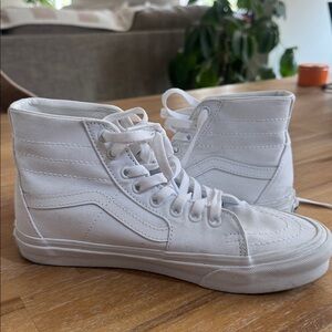 Vans Women’s Sk8 Hi White High-Top Sneakers - size 9